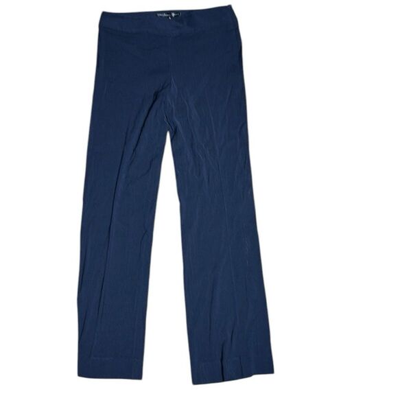Theyskens theory women’s 4 navy virgin wool silk straight leg pants trousers - Picture 1 of 5